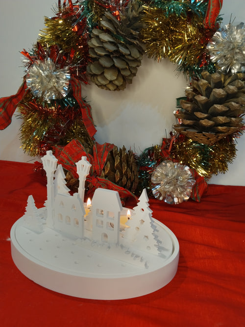 Bougeoir Village de Noël Ovale 🎄✨